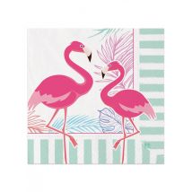 20 Serviettes en papier flamingo party 33 x 33 cm - Couleur Multicolore