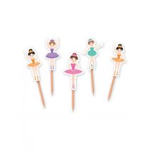 25 Pics en bois i love ballet 4 x 7 cm - Couleur Multicolore