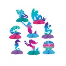 8 Minis centre de table en papier sirène 7 - 10 cm - Couleur Multicolore