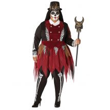 Déguisement sorcière vaudou pour Femme grande taille - Couleur Rouge - Taille XL