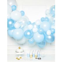 Kit arche de 70 ballons dégradé de bleu - Couleur Bleu
