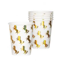 10 Gobelets en carton Licorne Holo 25 cL - Couleur Or