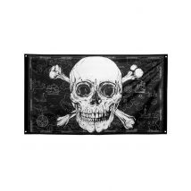 Drapeau Pirate Jolly Roger 90 x 150 cm - Couleur Noir