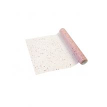 Chemin de table en tulle rose à paillettes rose gold 28 cm x 5 m - Couleur Rose