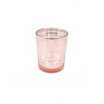 Photophore en verre à rayures rose gold 6,8 cm - Couleur Rose