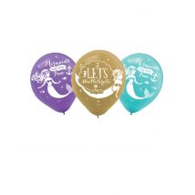 6 Ballons en latex imprimés rêves de sirène 27 cm