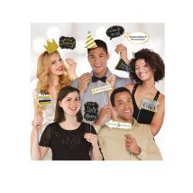 13 Accessoires photobooth personnalisables célébration étincelante - Couleur Noir