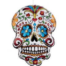 Crâne Dia de los Muertos gonflable 100 cm - Couleur Multicolore