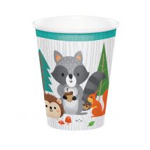 8 Gobelets en carton animaux de la forêt 256 ml - Couleur Multicolore