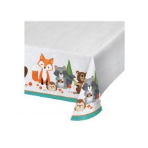 Nappe en plastique animaux de la forêt 137 x 259 cm - Couleur Multicolore