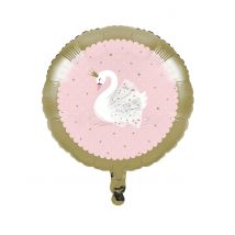 Ballon en aluminium cygne royal rose et doré 45 cm - Couleur Rose