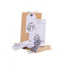 Calendrier de l'avent jolis moments 25 pochettes/étiquettes et ficelle - Couleur Marron