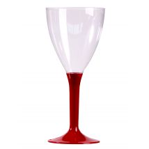 10 Verres à vin pied bordeaux 160 ml - Couleur Bordeaux