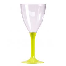 10 Verres à vin pied vert anis 160 ml - Couleur Vert