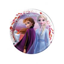 8 Assiettes en carton La Reine des Neiges 2 23 cm - Couleur Multicolore