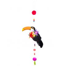 Suspension toucan avec pompons 70 cm - Couleur Multicolore