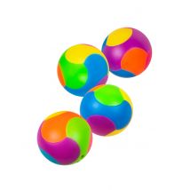 Accessoires piñata 4 balles puzzle multicolores 3 cm - Couleur Multicolore