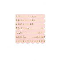 20 Serviettes en papier roses poudrées 32 x 32 cm - Couleur Rose