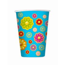 8 Gobelets en carton marguerite 200 ml - Couleur Multicolore