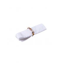 4 Ronds de serviettes coquillages naturels et dorés 5 cm - Couleur Blanc