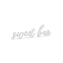 Décoration en bois sweet bar blanche 37 x 10 cm - Couleur Blanc