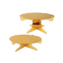 2 Supports gâteaux en carton dorés métallisés 31 cm - Couleur Or