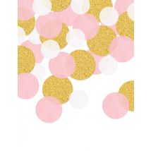 Confettis de table ronds roses et dorés pailletés 42 g - Couleur Rose