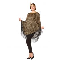 Déguisement poncho charleston doré pour Femme - Couleur Or