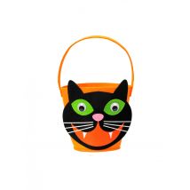 Panier tête de chat noir et orange - Couleur Noir