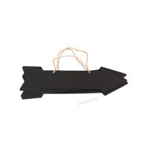 3 Flèches signalétiques ardoise avec craie 41 x 10 cm - Couleur Noir