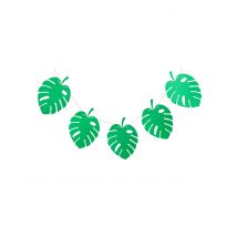 Guirlande 10 feuilles tropicales vert pailleté 24 x 17,5 cm 3 m - Couleur Vert