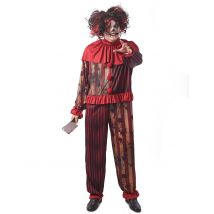 Déguisement clown terrifiant rouge pour Homme - Couleur Rouge - Taille S
