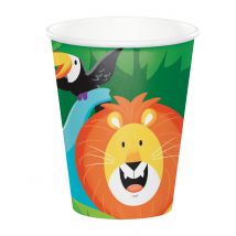 8 Gobelets en carton Jungle Safari 260 ml - Couleur Multicolore