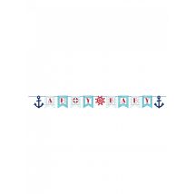 Bannière en carton Ahoy Baby Petit bateau 188 x 14 cm - Couleur Multicolore