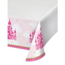 Nappe en plastique Château de princesse 122 x 223 cm - Couleur Rose
