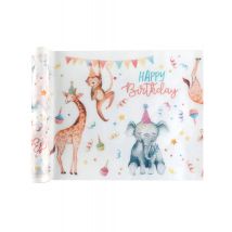Chemin de table intissé safari party 5 m x 30 cm - Couleur Multicolore