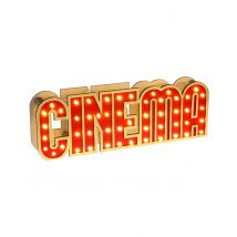 Décoration lumineuse en bois Cinéma 30 x 4 x 10 cm - Couleur Rouge