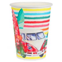 10 Gobelets carton Aloha 7,8 x 9,7 cm - Couleur Multicolore