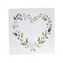Livre d'or mariage végétal 24 x 24 cm - Couleur Blanc
