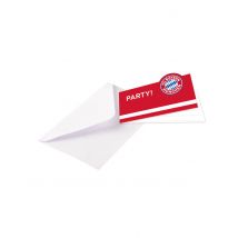 8 Cartes d'invitation avec enveloppes FC Bayern Munich 13 x 8 cm - Couleur Rouge
