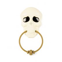 Décoration de porte sonore et animée squelette 30 cm - Couleur Blanc