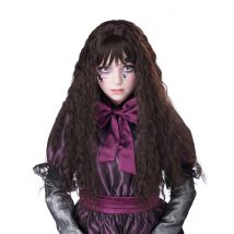 Perruque longue ondulée brune pour Enfant - Couleur Marron