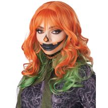 Perruque rousse et verte pour Femme - Couleur Orange