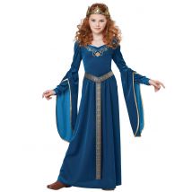Déguisement princesse médiévale velours pour Fille - Couleur Bleu foncé - Taille S 6 - 8 ans (134 cm)