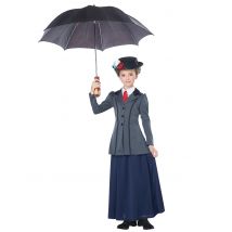 Déguisement nourrice Anglaise pour Fille - Couleur Gris - Taille M 8 - 10 ans (140 cm)