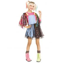 Déguisement vilaine arlequine pour Fille - Couleur Rouge - Taille XL 4-6 ans (96-116 cm)