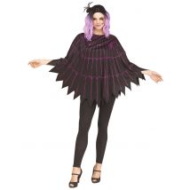 Poncho toile d'araignée violet pour Femme - Couleur Noir