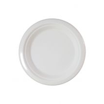 10 Petites assiettes en fibre de canne blanches 18 cm - Couleur Blanc