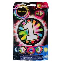 Ballon aluminium chiffre 1 multicolore LED Illooms 50 cm - Couleur Multicolore