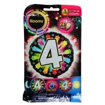 Ballon aluminium chiffre 4 multicolore LED Illooms 50 cm - Couleur Multicolore